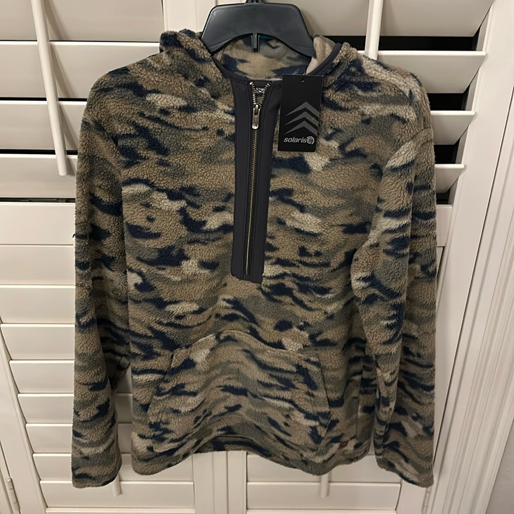 Solaris Camo Fleece hooded Quarter Zip